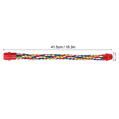 Bird Rope Perch, Colorful Bendable Chewable Cotton Ropes Perch Stand for Parrot Budgie Parakeet Cockatiel Conure Lovebird Finch Canary (S)