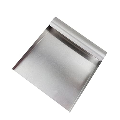 5.9 Inch Stainless Steel Food Scooper, Cutting-board Scraper | One-Piece Metal Ice Scooper, Cast Square Food Scoop with Sides, Flour Utility Scoop with Multi-Purpose Use, Silver