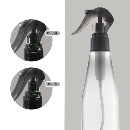 Continuous Spray Bottle for Hair 10oz, Ultra Fine Water Spray Bottles for Cleaning, Plant, Pets (Plastic, 300ml) - color: black