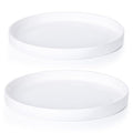 Phoenix Vine 14 Inch Plastic Plant Saucer Water Drip Tray, Heavy Sturdy Round Plant Drainage Tray for Indoors Outdoor, Set of 2, Matte White, 21-TY-14W-2 - size: 14"