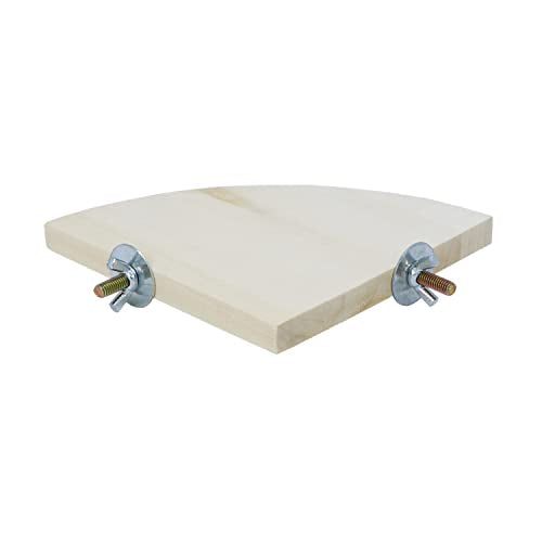 Wontee Bird Perch Stand 2 Pack Wooden Platform Corner Ledge for Budgies Cockatiels Conures African Greys Rats Gerbils Chinchillas Squirrels (S (5.1"x5.1")
