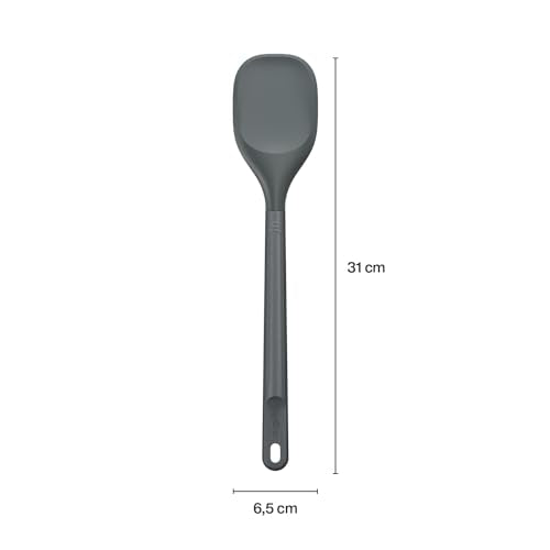 Zyliss E980220 Spoontula Large, Sustainable Wheatstraw/Silicone, Cooking Spoon/Spatula, Heat Resistant Silicone Head, Beluga Grey, 12.2" X 2.4", Dishwasher Safe, 5 Year Guarantee - style: Spoontula (Large)