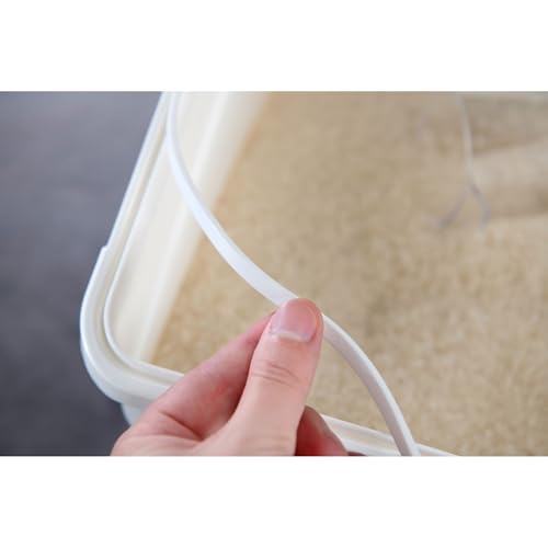 10 Liter / 20 lbs Rice Storage Container with Measuring Cup, BPA free, For Rice | Grain | Pet Food | Flour, 2 count, White