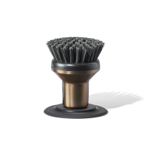 Ionic Palm Brush, Magnetized to Stand Upright, Stainless Steel with Replaceable Head, Bronze