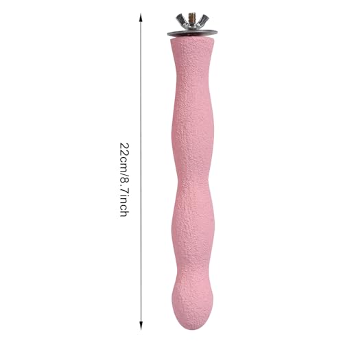 Bird Perch Parrot Perches for Cage Bird Grinding Bar Extender | Bird Perches for Cage, Bird Cage Accessories, Prevents Feather Plucking, Parrot Perch, Pink Parrot Attractor, 8.7 Inches