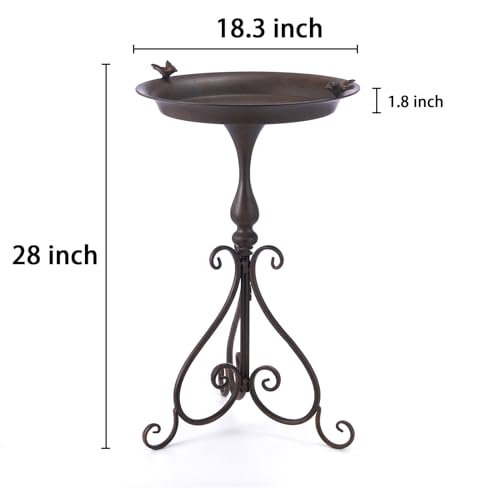 Dia 18" W*28" H Large Metal Bird Bath with Stand, Bird Baths for Outdoors | Bird Bath for Outside,Metal Bird Feeder,for Garden Yard Decor