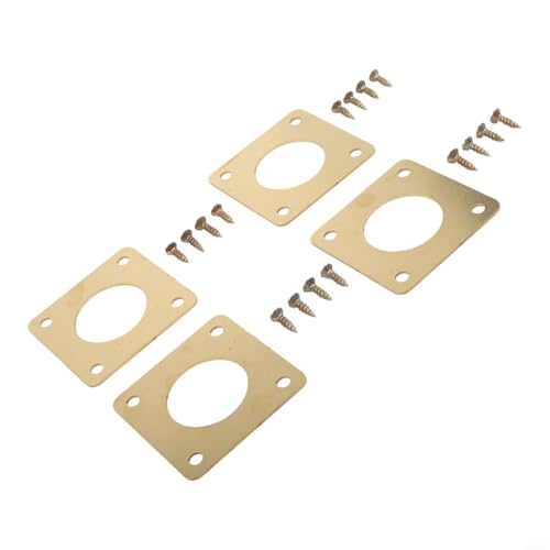 4 Pack Metal Birdhouse Entrance Protector with 1-1/8 Inch Holes, Rust-Resistant Golden Guard for Nest Safety Against Predators, Includes 16 Screws for Easy Installation(11/8Inch)