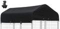 Outdoor Dog Kennel Cover 8'Dx4'W UV Resistant Waterproof Full Coverage for Dog Kennel Replacement Cover - color: 8'Lx4'W