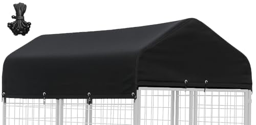 Outdoor Dog Kennel Cover 8'Dx4'W UV Resistant Waterproof Full Coverage for Dog Kennel Replacement Cover - color: 8'Lx4'W