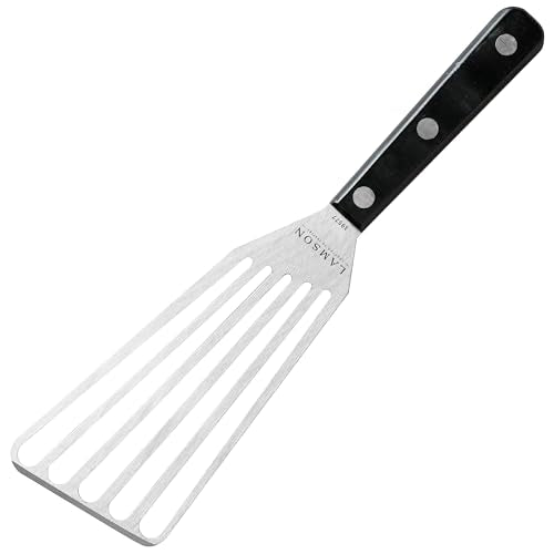 Lamson Fish Spatula, Slotted Metal Turner, 3 x 6 In, Right Hand | Ultra Durable composite handle, dishwasher safe; flexible stainless blade; a dedicated left-handed model is available - color: UD Black RH, size: 3" x 6", style: Right Handed