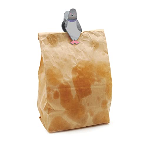 Genuine Fred PECKISH, Pigeon Magnetic Bag Clips, Set of 4, Chip Clips, Bag Clips for Food, or for use on the fridge - style: PECKISH