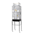 65.5 Inch Large Wrought Iron Bird Cage with Open Play Top, Heavy-Duty Detachable Rolling Stand & Storage, Flight Cage for Parrots, Conures, Cockatiels, Lovebirds, Parakeets, Budgies
