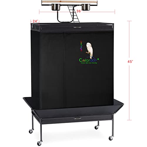 Colorday Good Night Bird Cage Cover for Large Bird Cage with Play Top (Patented), (Extra Large, Black) - color: Black, size: Extra Large