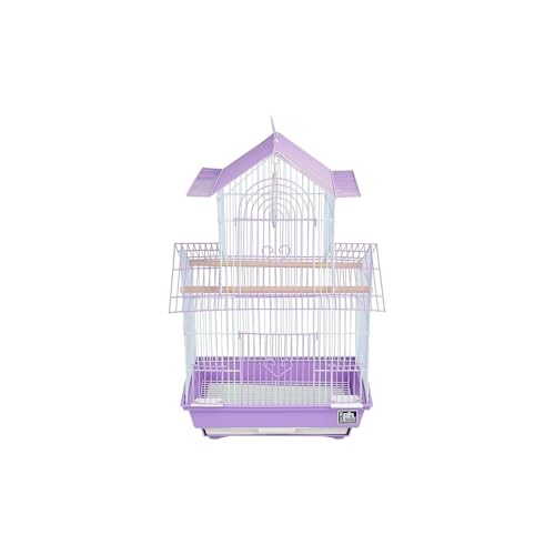 HomeStock Rustic Retreat Bird Cage with Natural Wood Accents, Durable Metal Construction, Spacious Interior, and Comfortable Features for Birds' Pink - color: Pink