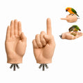 Hand-Shaped Parrot Perch for Bird Cage, Washable Desensitization and Step-Up Training Stand with Secure Screw Mount, Adult Hand Proportions - size: Open Palm