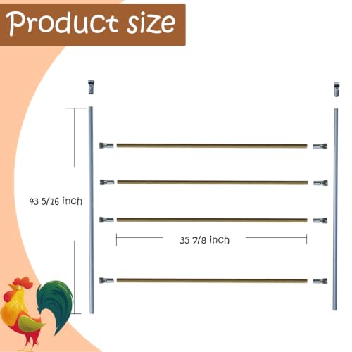 Chicken Perch Roosting Bars for Chickens in Coop, Can Be Mounted on Wall or Chicken Cage, Adjustable Height & Spacing 4-Tier, Large Chicken Roost for Backyard Poultry (Upgraded Version)