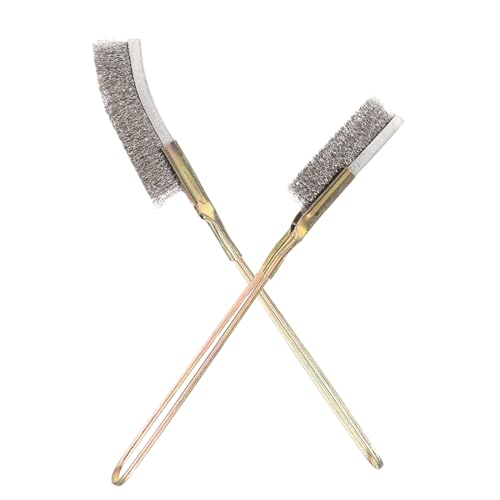 2pcs Bird Cage Cleaning Brush with Long Handles Stainless Steel Wire Bristles for Easy Maintenance Portable Lightweight Design Suitable for Birdcages Hanging for Convenient Storage