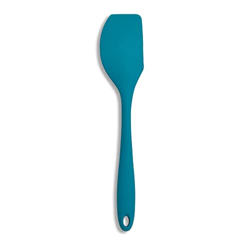 Mrs. Anderson’s Baking Silicone Scraper Spatula, Flexible And Nonstick, One-Piece Design, Turquoise Blue, For Mixing, Folding, Scraping, Baking, And Cooking - color: Turquoise, size: 11.25-Inch, Scraper