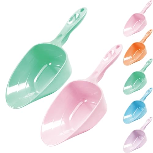 Melamine Pet Food Measuring Scoop, 1 Cup 1/2 Cup 1/4 Cup with Clear Measurement Lines for Dog, Cat, Bird, and Rabbit, Durable, Ergonomic Handle, Dishwasher safe-Baby Green & Baby Pink - color: Baby Green, Baby Pink