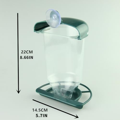 Outdoor Wild Bird Suction Feeder, can be Used for Hanging，with a Large-Capacity 89.8oz Transparent Acrylic Container. It Requires no Batteries and has high Durability