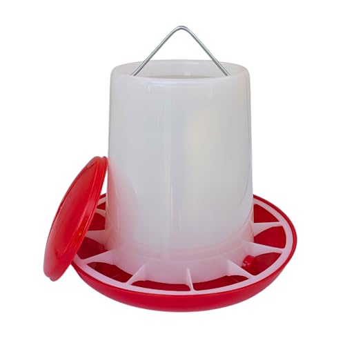 Chicken Waterer and Feeder Set | 3/4 Gallon Poultry Drinker and 5 Pound Chicken Feeder Combo | for Chickens, Ducks, Turkeys, Ducklings, Quail, Baby Chicks and More - size: 5 Pound Feeder and 3/4 Gallon Drinker