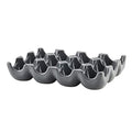 Rachael Ray Solid Glaze Ceramics Egg Tray/Holder, 12 Cup, Dark Gray - color: Dark Gray
