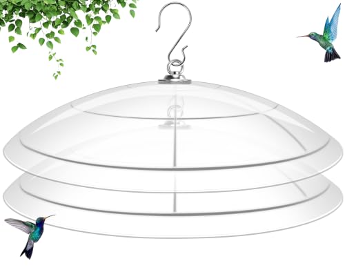 16-Inch Widened Bird Feeder Cover,Hummingbird Feeder Rain Guard,Squirrel Baffle for Bird Feeders,Squirrel-Proof for Wide Outside Tree Trunk or Eave,Gift for Wumen Translucent,2 Pack - color: Clear, size: 16''/2P
