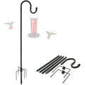 Shepherds Hooks for Outdoor, 78" Bird Feeder Pole Heavy Duty, 4/5" Thick Steel Hummingbird Feeder Stand with Stable Ground Anchor, Adjustable Plant Hook Hanger for Outside Garden Yard Wedding - size: 78"
