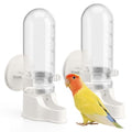 2 Pcs Automatic Bird Water Dispenser Hanging for Cage, Bird Water Feeder for Cage, Parakeet Waters Dispenser No Mess Suspended Design, Automatic Watering Device for Small Birds White
