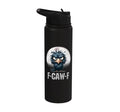 F-Caw-F Black Crow Black Bird Funny Crow F-Caw-F Stainless Steel Insulated Water Bottle - color: Black