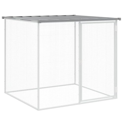 Chicken Coop with Roof, Large Galvanised Steel Poultry Cage for Backyard, 79.9 x 38.6 x 35.4 inch Outdoor Run for Hens and Small Animals, Weather-Resistant Pet Enclosure