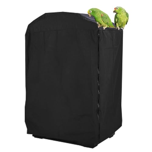 QBLEEV Birdcage Cover, Parrot Cage Night Cover Shade, Universal Cage Covers | Pet blackout windproof light-proof sleep reduces distractions night tear-resistant cloth without cage-14.1x18.5x26.7"(LxWxH） - color: Grey, size: 14.1"L X 18.5"W X 26.7"H