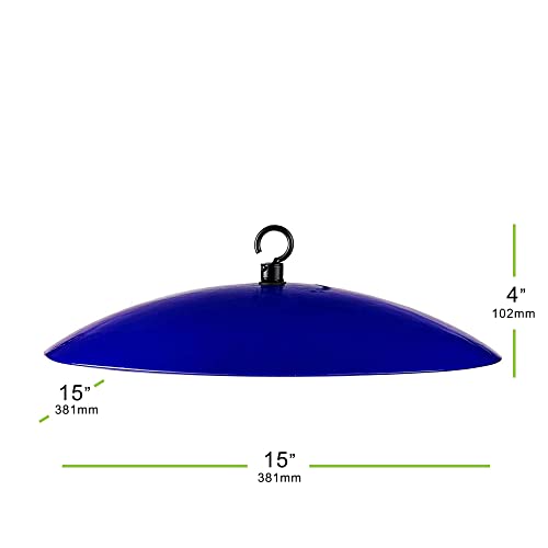 Yellow Recycled Glass Bird Feeder Dome, Hanging Weather Shield with Dual Hooks, Durable Outdoor Protection for Backyard Feeders, Cobalt Blue