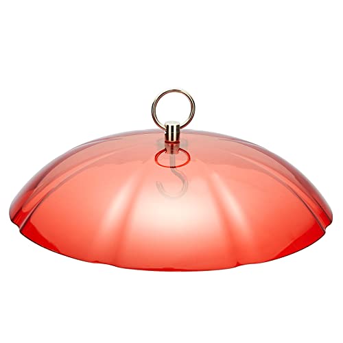 Kingsyard Weather Squirrel Baffle for Bird Feeder Hanging, Rain Guard Cover | 11.5 in, Made of Sturdy Plastic, Metal Hook, Ready to Use, Fits Most Feeders Outdoors, Weatherproof, Easy to Clean, Red - color: Red
