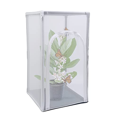 30" Large Monarch Butterfly Habitat Cage, Outdoor Insect Mesh Cage Terrarium (Diameter 19mm Pipe) - style: Cover Wraps Frame 30" Tall (DIA 19mm Pipe)