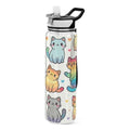 Rainbow Cute Cat 32 oz Water Bottle - Clear Tritan, BPA-Free, LeakProof with Carry Strap for Sports, Gym & Outdoor Activities - color: E483