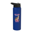 Bird, For The Girl Who Adores Quails Stainless Steel Insulated Water Bottle - color: Royal Blue