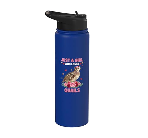 Bird, For The Girl Who Adores Quails Stainless Steel Insulated Water Bottle - color: Royal Blue