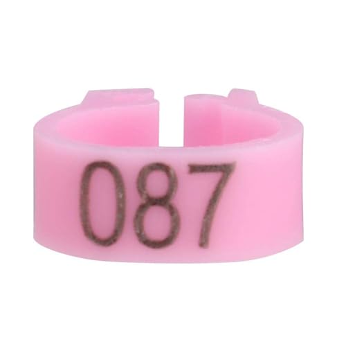 100PCS/Bag 8MM Plastic Pigeon Bands Rings, 001-100 Numbered Plastic Pigeon Bird Leg Bands Rings with Number()