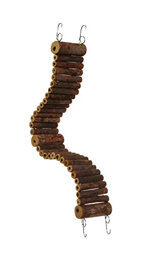 Prevue Pet Products Natural Wonder Walk Ladder | Small Hanging Wooden & Wire Activity Ladder Toy for Small Birds, Gerbils, Hamsters & Mice - size: Small