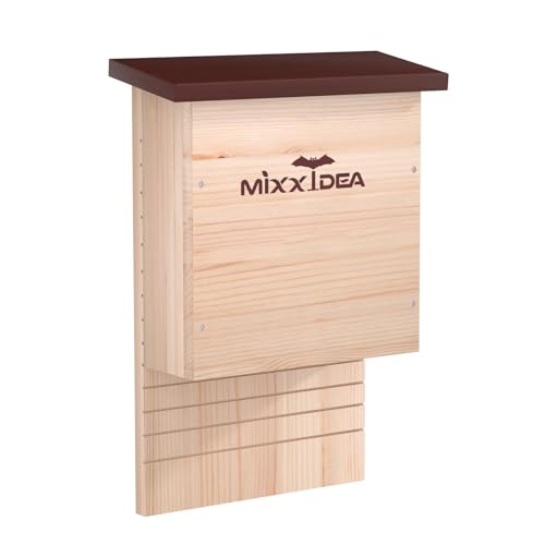 Bat House Bat Box Double Chamber Outdoor House Nursery Bat Shelter Habitat Big bat Box Handcrafted from Cedar Wood - Easy for Bats to Land and Roost - Weather Resistant & Ready to Install - color: Wood