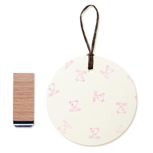 Just Laid Chicken Egg Rubber Stamp, 3/5 Inch Small Mini Stamp for Scrapbooking Card Making Planner