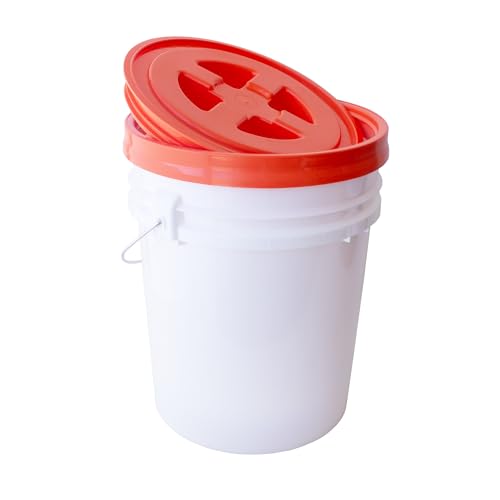 Smart Seal 5 Gallon Screw-On Bucket Lid (Orange, 1 Pack) - color: Orange