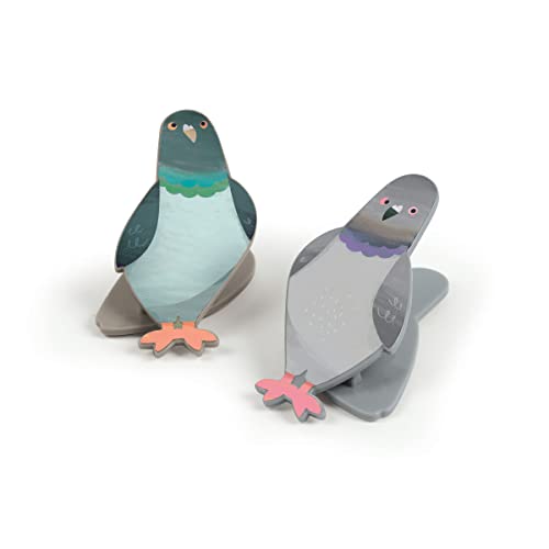 Genuine Fred PECKISH, Pigeon Magnetic Bag Clips, Set of 4, Chip Clips, Bag Clips for Food, or for use on the fridge - style: PECKISH