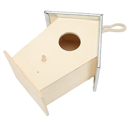 Wooden Bird House, Bluebird Nesting Box with Predator Guard and Weathered Finish for Outdoor Garden Decoration