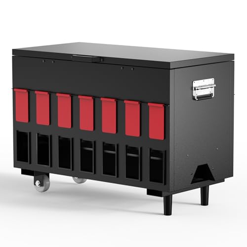 14 Ports Automatic Chicken Feeder 130lbs Capacity | Portable Poultry Feeder, Waterproof Metal Chicken Feeder, Suitable for Geese, Ducks, Turkeys, Quails