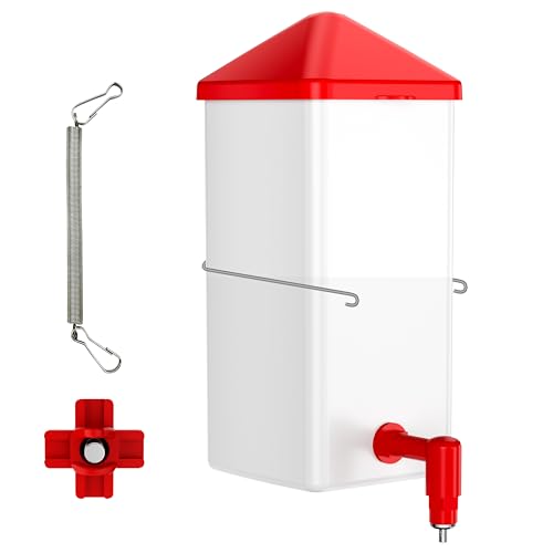 ZenxyHoC Baby Chick Waterer with Nipple Drinker 0.26 Gal (White) | Versatile- and Horizontal Nipple Drinkers for Chick Flocks - color: White, size: 0.26 Gal