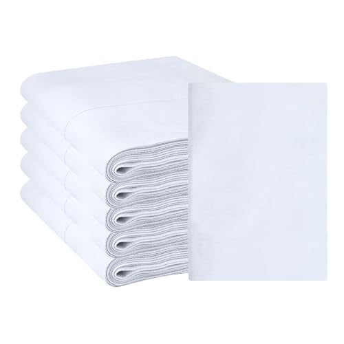 Linteum Textile Birdseye Cloth Diaper Rags [Pack of 6/ White] - 14 x 21 Inch Reusable Diaper Rags for Cleaning, 100% Cotton, 2-4-2 Ply Prefold Cloth Diapers - size: 14"x21"