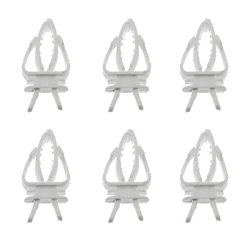 Birds Food Holder heyous 6pcs Bird Cage Food Holder Clips White Pet Parrot Fruit Vegtable Clips Cuttlefish Bone Feeder Device Pin Clamp Bird Cage Accessories