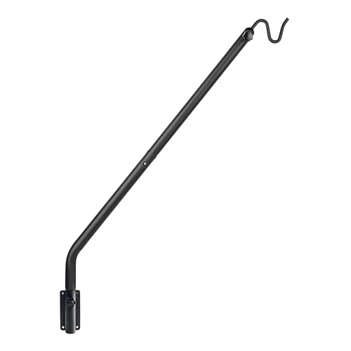 Kingsyard Heavy Duty Wall Mounted Deck Hook, 27"-39" Adjustable Metal Plant Wall Hanger for Hanging Bird Feeders, Planters, Lanterns, Wind Chimes, Wall Mounted - size: 27"-39" Wall Mounted